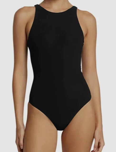 $169 Jets Women's Black Jetset High Neck One-Piece Swimsuit Size AU 14 US 10