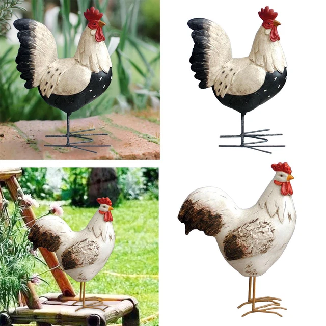 Hühnerstatue Tischdeko Huhn Tier Hof Kunst Rasenornament Garten
