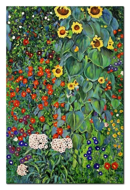 Original Painting English Cottage Garden Path Flowers Signed 8x10 Canvas  Board