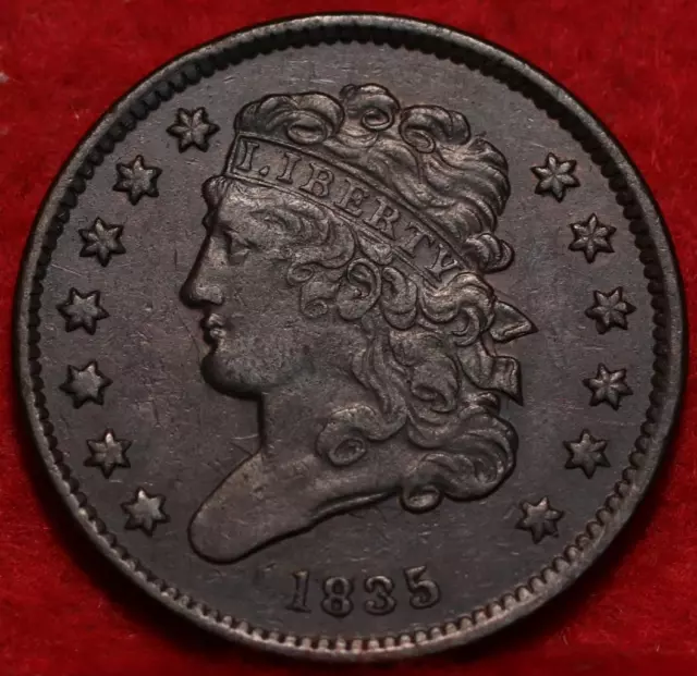 1835 Philadelphia Mint Copper Classic Head Half Cent