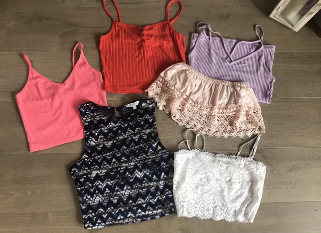 Ladies / Girls Summer Tops Bundle size 10 Topshop / Hollister / New Look x 6