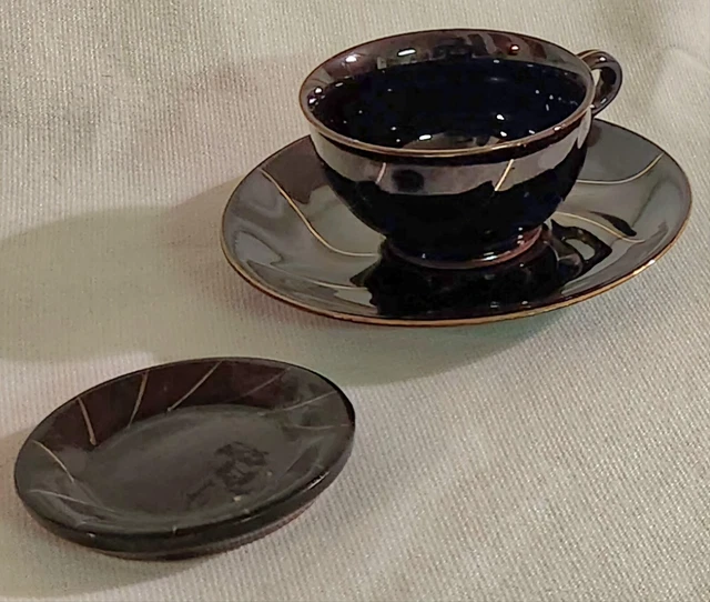 Brown Betty Treacle Tea cup trio  - Fred Roberts Co. San Francisco