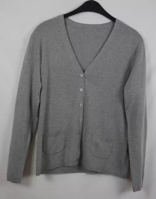 GERRY WEBER 45% KASCHMIR 55% SEIDE Luxus Strickjacke Grau Größe 38/40 TOP!