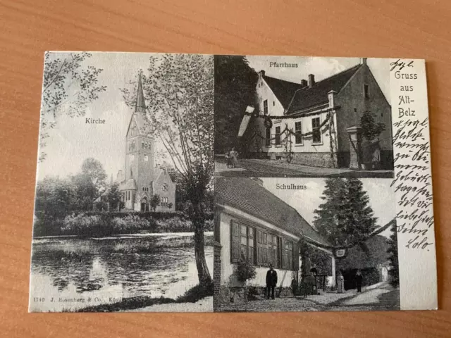 Gruss aus Alt Belz-Westpommern-Postkarte gelaufen