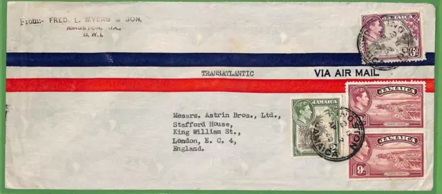 ZA1474 - JAMAICA - POSTAL HISTORY - Oversize AIRMAIL COVER to England  1942