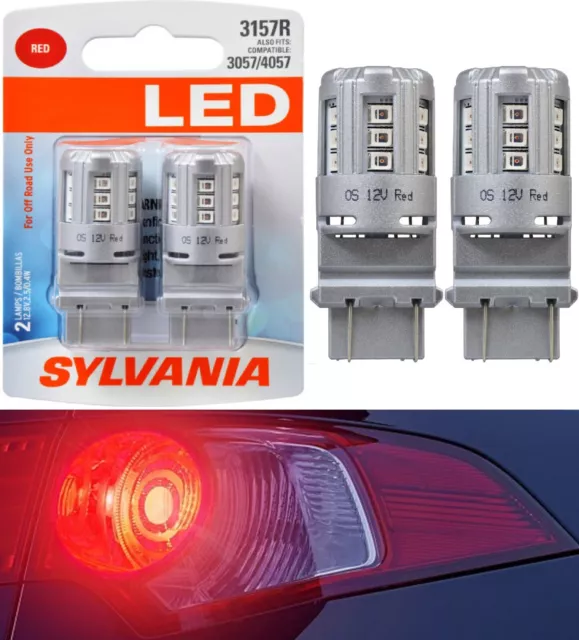 Sylvania luz LED 3157 Rojo Dos Bombillas Freno freno Trasero Parking