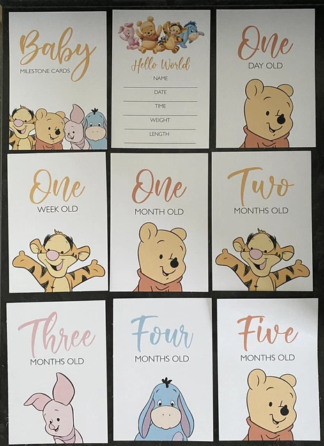 16 Stunning Winnie Pooh Baby Age Milestone Cards