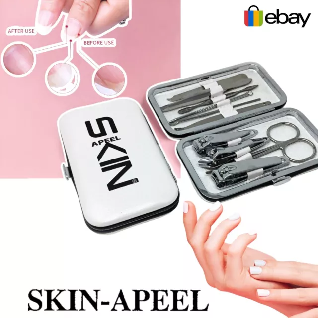 10 Piece Manicure Pedicure Nail Care Set Cutter Clippers Kit Case Mens Ladies