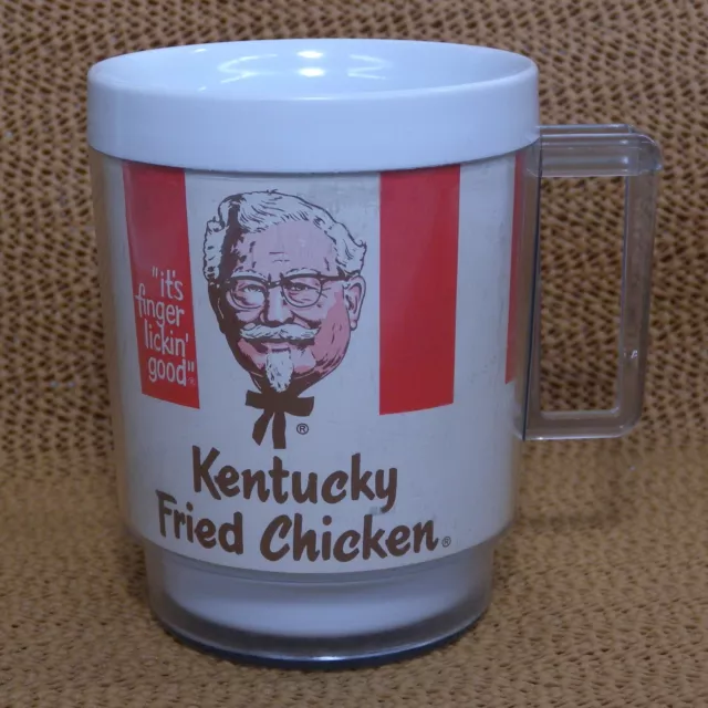 VTG Kentucky Fried Chicken Restaurant Plastic Coffee Cup Mug Colonel Sanders KFC