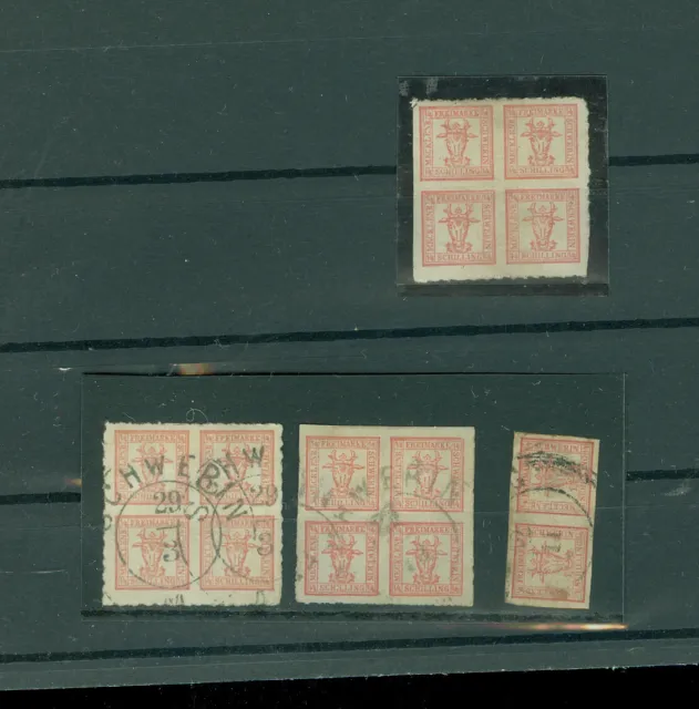 Briefmarken, Altdeutschland, Mecklenburg, 4 schöne Ernheiten