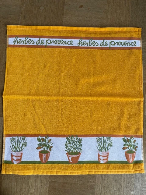 Frottier Küchentuch ‚Kräuter’ Geschirrtuch Handtuch Frottee Provence Kräutertopf