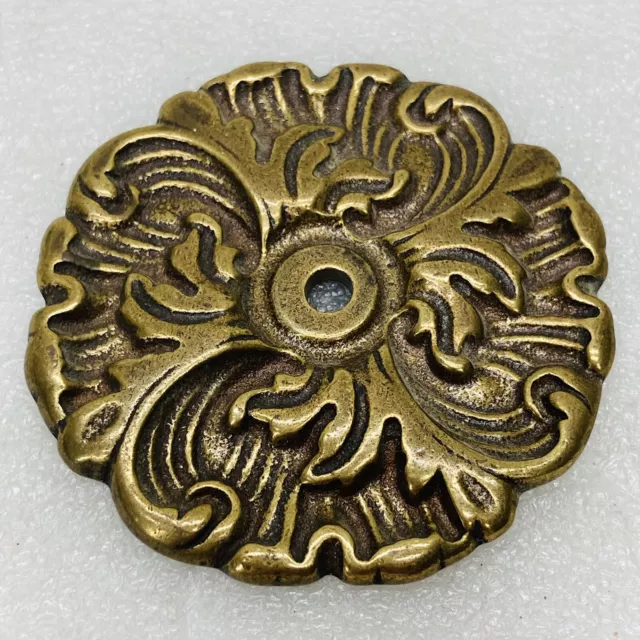 VTG‼ Gold Tone Metal Brass Back Plates French Provincial Hardware Drawer Pull