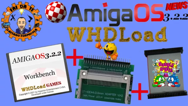 Amiga OS 3.2.2 ( Workbench + Whdload Games + Cable CF IDE Kit) All Modelli Amiga