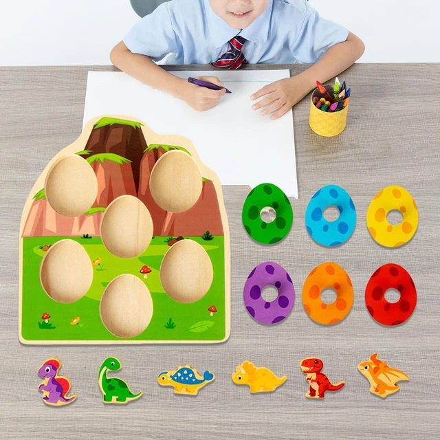 Color Peg Sort WOODEN PEG PUZZLE Color Sorting Shape Puzzle Educational Toy Sorting ...