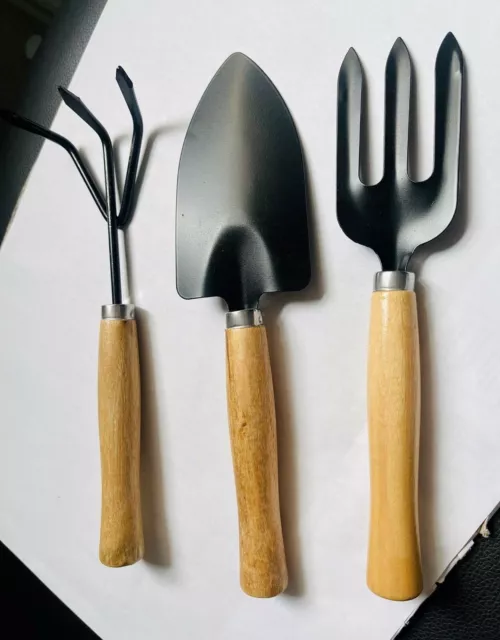 3pc Gardening Tool Set, Fork, Trowel, Rake. Garden Cultivating UK Free P&P