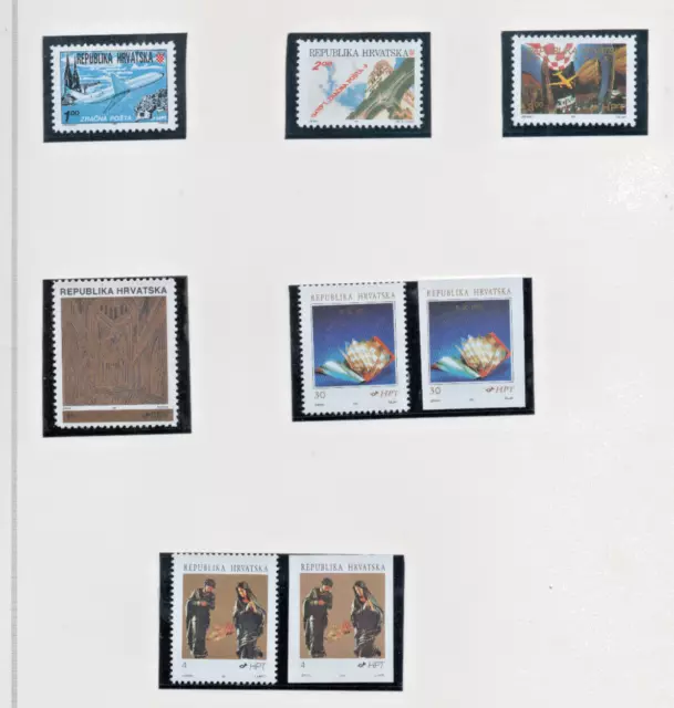 Croatia 1991 Full Year With Imperforated Stamps-Mnh