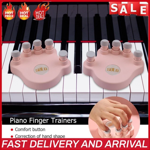 1 Pair Piano Finger Trainers Hand Strength Exerciser for Beginner (Pink)