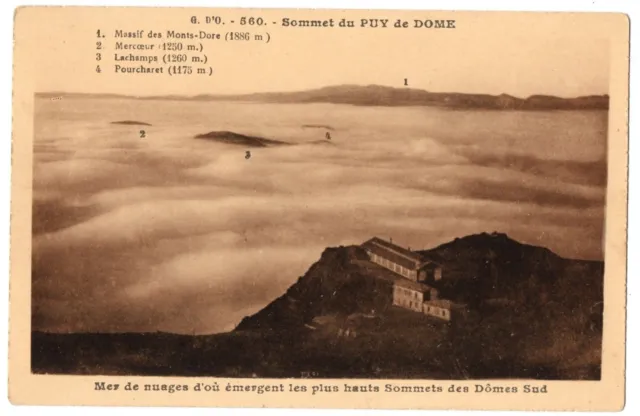 CPA 63 - Summit du Puy de Dôme (Puy de Dôme) - 560. Sea of Clouds Where Emerge