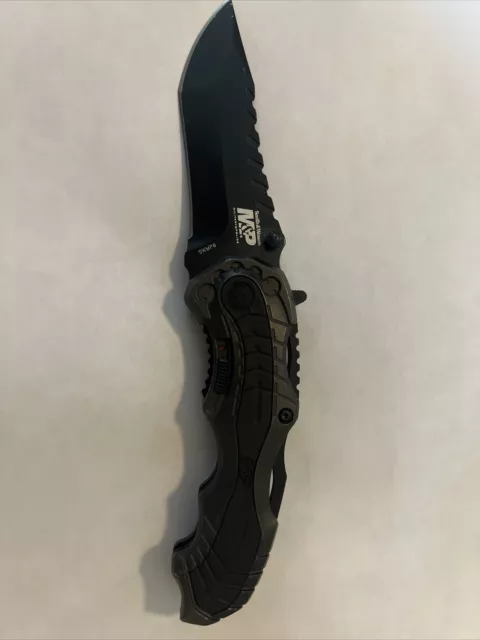 Used Smith And Wesson MP Pocket Knife Quality Folding Blade Assisted Opening.