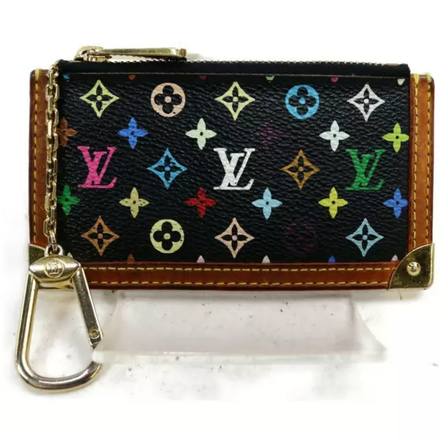 Louis Vuitton Brown Monogram Mini Lin Key Pouch Pochette Cles Keychain  l863422