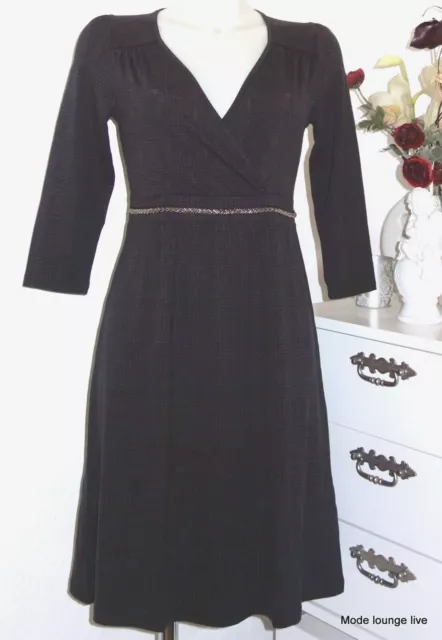 Vive Maria Abito Elegante Ragazza Vestito Brillantini Gürtel-borte Black Braun