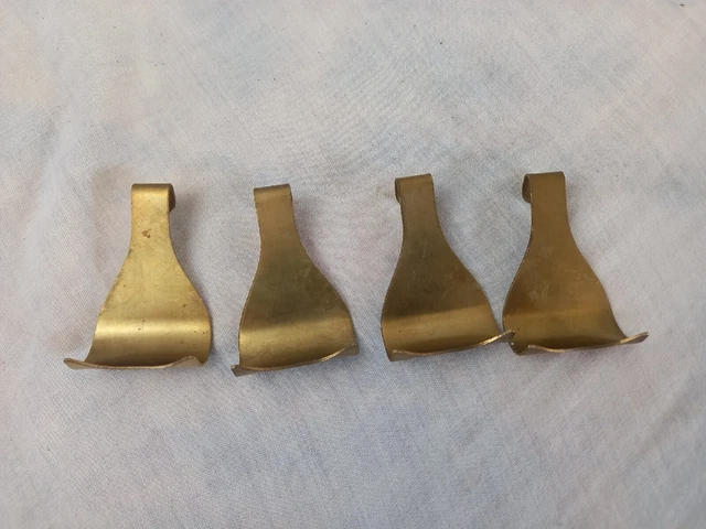 Vintage Picture rail hooks x4 brass