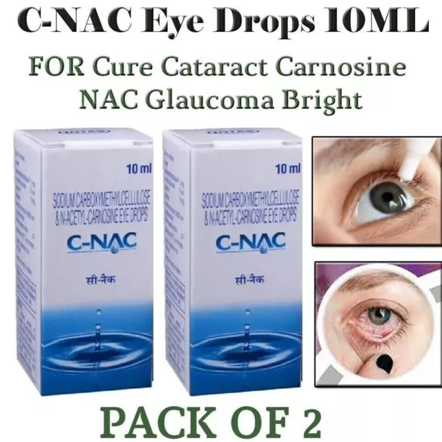 2 x C-NAC Gouttes pour les yeux Cure Cataracte Carnosine NAC Glaucome...