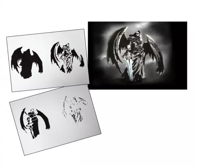 Step by Step Stencil AS-106 death angel ~ UMR Airbrush Stencil