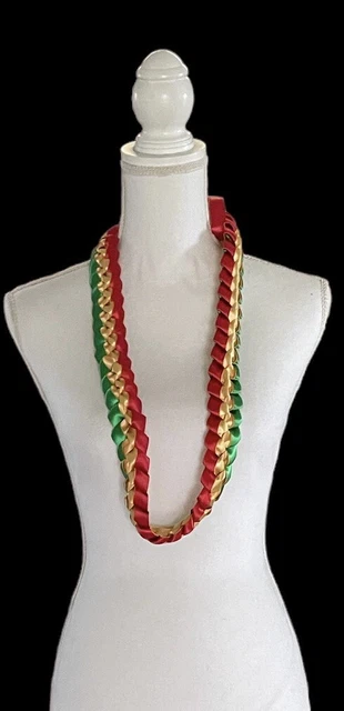 Rastafarian Colors Ribbon Lei