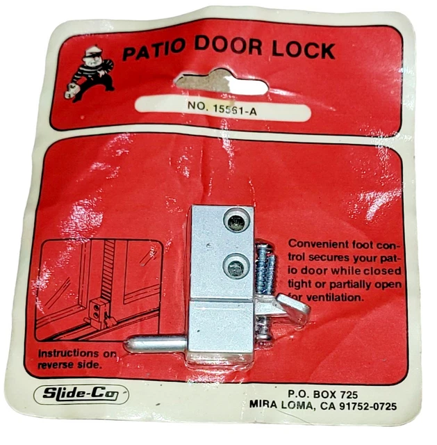 SLIDECO 15561A SLIDING Glass Patio Door Lock Foot Control NOS 17.99