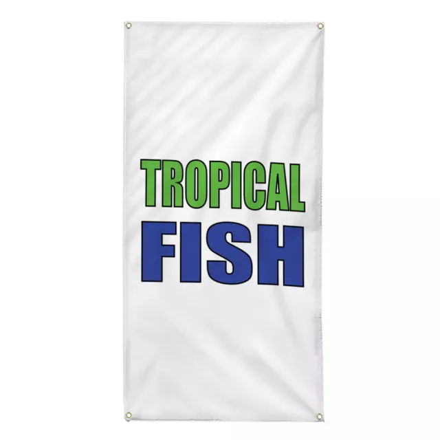 Vertical Vinyl Banner Multiple Sizes Tropical Fish Promotion Business Outdoor