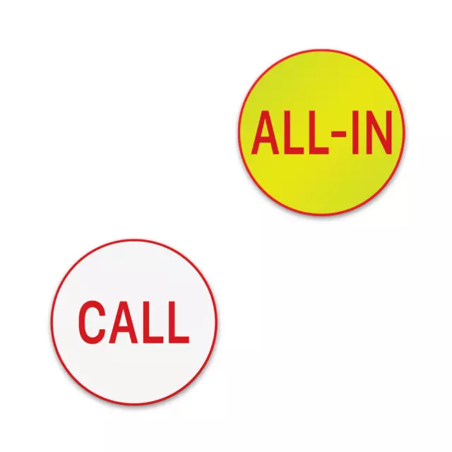 10 - 2" All in / Call Dealer Button Poker Texas Hold em Double sided SET OF 10
