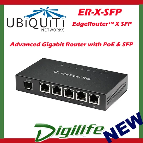 Ubiquiti EdgeRouter X SFP 5-Port Advanced Gigabit Router PoE Switch ER-X-SFP