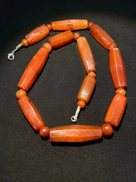 Ancient Angkor period carnelian beads necklace from Cambodia