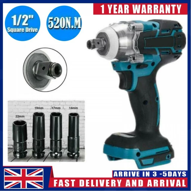 For Makita 18V Battery Impact Wrench Brushless Driver Cordless Rattle Gun Socket