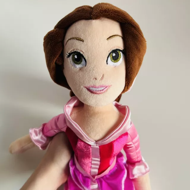 Disney Store Beauty And The Beast Princess Belle Doll Pink Dress Soft Plush 20”