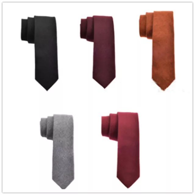 Wool Tie Knit Knitted Tie Necktie Slim Skinny Woven Fashion Men's Plain Tie