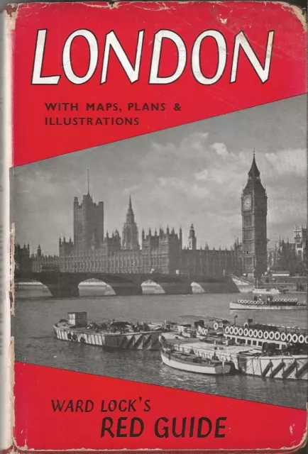 WARD LOCK RED GUIDE - LONDON - c. 1960 - 62nd edit. - rare Beck underground map