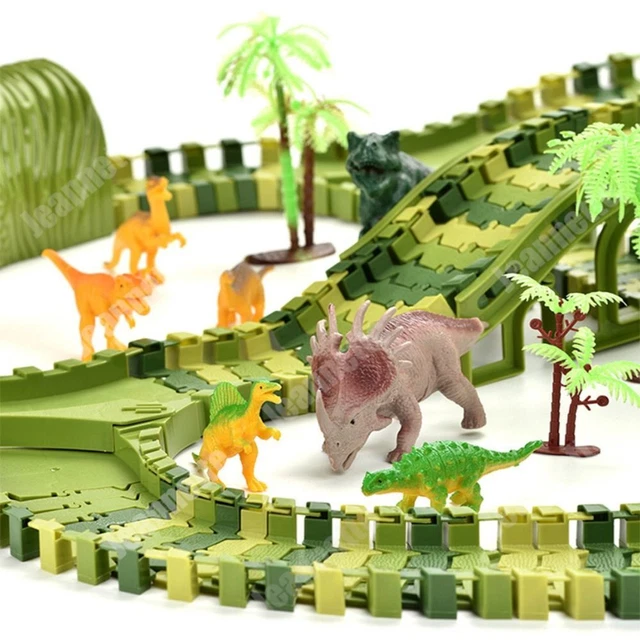 Bend Flexible Race Track Dinosaur Electric Rail Car   Children Gifts