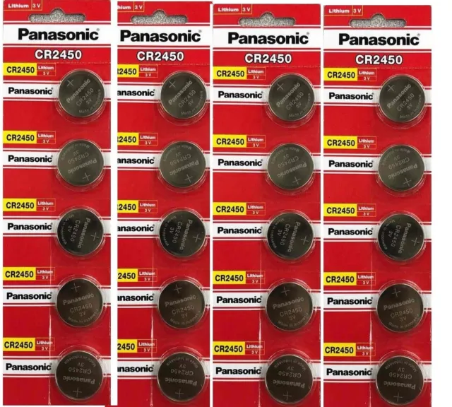 20 X Panasonic Cr2450 3V Batteries Ecr2450 Cr 2450 Exp 2027 Original Packaging