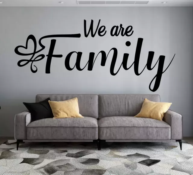 We Are Family Wall Sticker Vinyl Decal Quote Love Home Art Removable Mural DIY