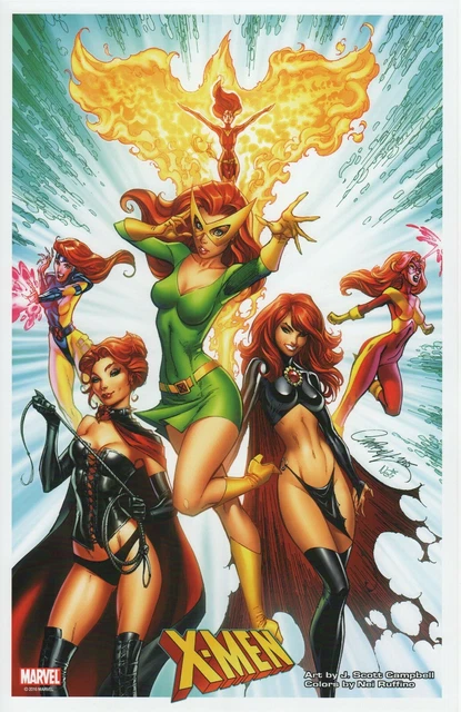 11 X 17 Print Secret Wars 1 Jean Grey Phoenix J Scott Campbell X-Men Avengers