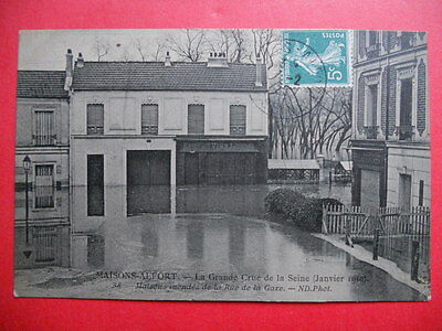 Maisons-Alfort flood (1910): la rue de la gare... vo.1910.