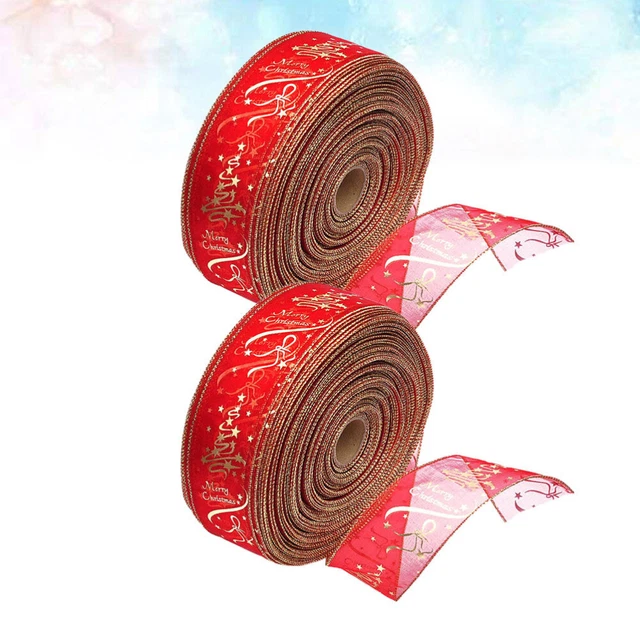2 Rolls plaid wide christmas ribbon Urlaub Party Gefälligkeiten Guirnalda De