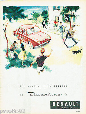PUBLICITE ADVERTISING 125  1956  RENAULT  la Dauphine *