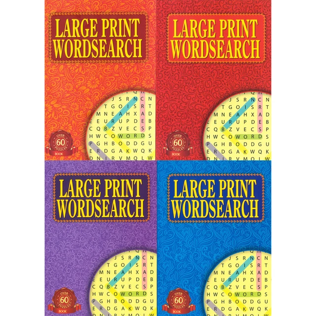 SET OF 4 x A4 Large Print Word Search Puzzle Books 60 Wordsearch ...