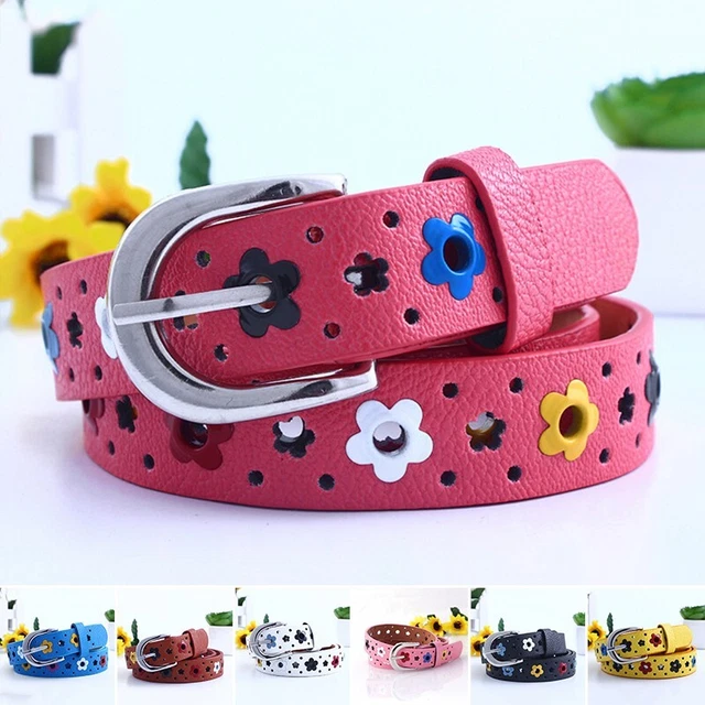 Cintura vita in pelle pu alla moda con fibbia per neonati ad adolescenti