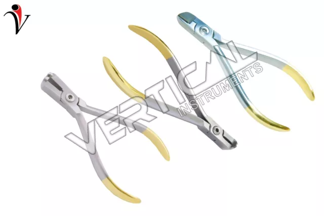 Hard Wire and Long Handle Distal End Cutter Orthodontic Dental Plier 3Ps Gold