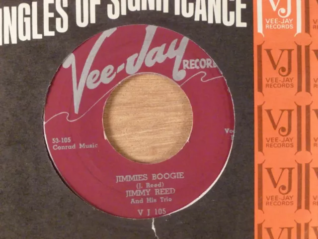 Jimmy Reed & His Trio  Jimmies Boogie/I Found My Baby  RARE! Blues 1954 Vee-Jay 3