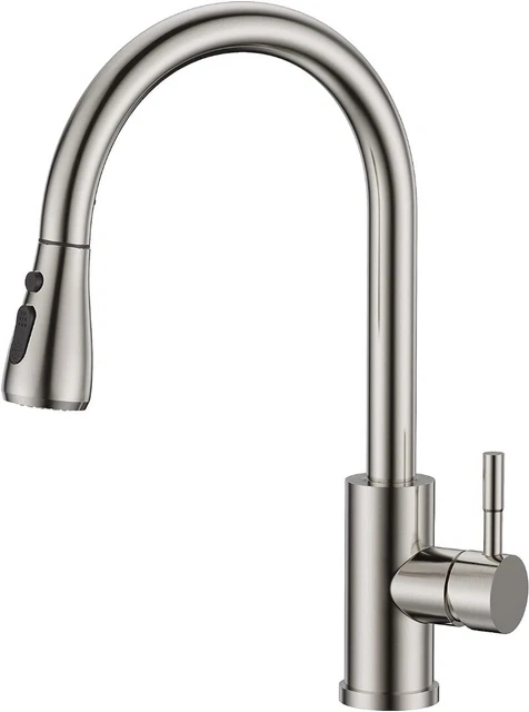 Kitchen Sink Taps Mixer with Pull Out Spray, Swivel Single Handle High Arc